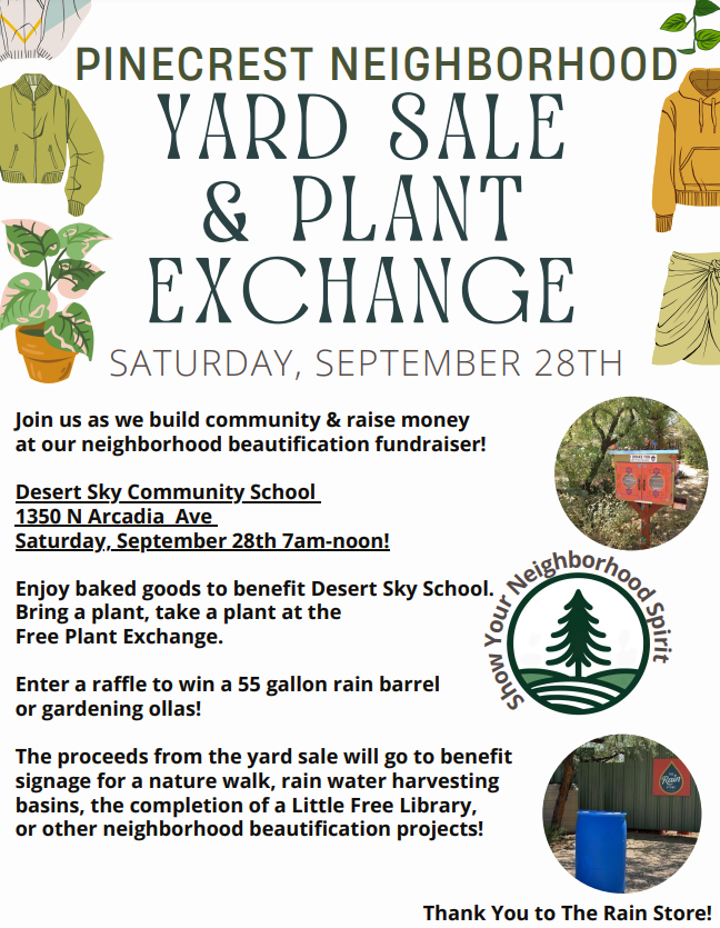 Flyer for the 2024 yard sale.